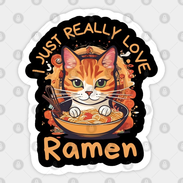 Ramen Cat Anime  Kawaii Clothes Otaku Clothing Manga Sticker by click2print